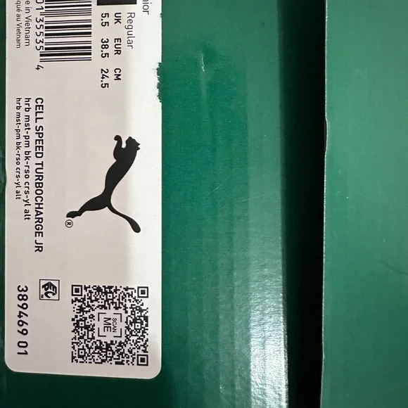 Puma Green Shoe Box with Black Puma Logo - Picture 6 of 6